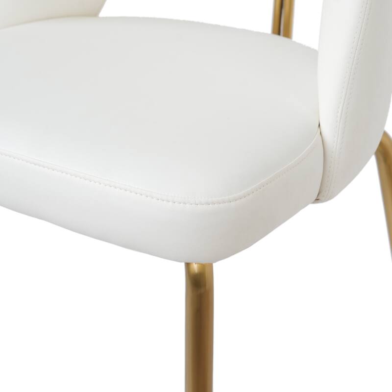 PU Leather Upholstered Dining Chairs with Metal Legs Set of 2 - 18.9"W x 21.2"W x 31.5"H