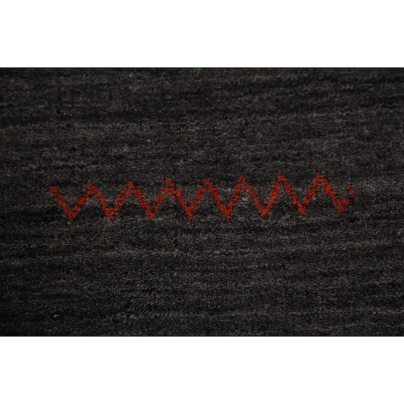 Gabbeh Oriental Area Rug Hand-Knotted Wool Carpet - 8'4"x 9'10"