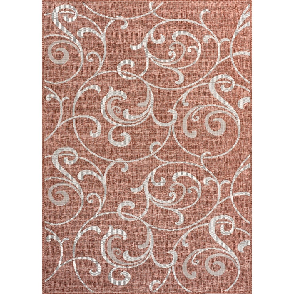 JONATHAN Y Isla Traditional Classic All-Over Scroll Green/Cream Indoor/Outdoor Area Rug