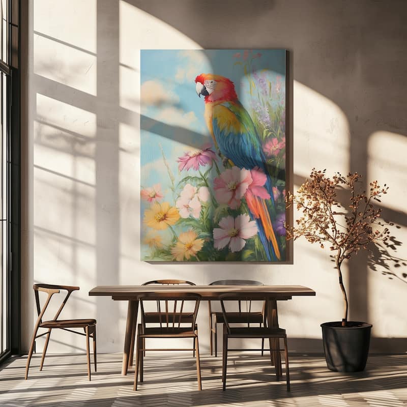 "Colorful Parrot" Wrapped Canvas Wall Art