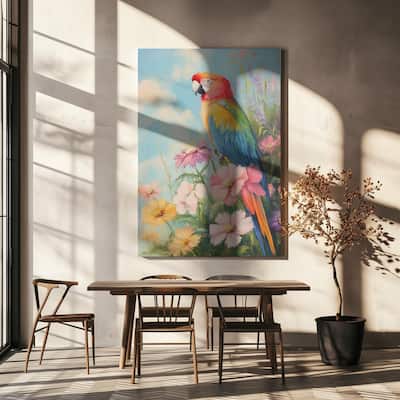 "Colorful Parrot" Wrapped Canvas Wall Art