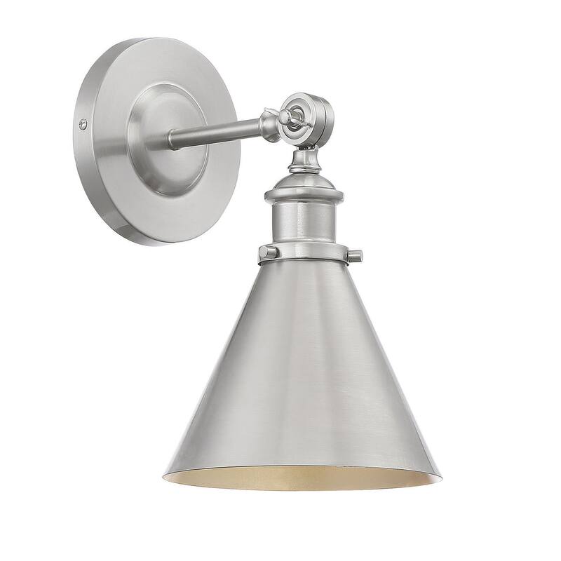 Savoy House Glenn Single Light 12" Tall Wall Sconce with a Metal Shade - Satin Nickel