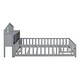 preview thumbnail 8 of 11, Grey Full Size Plywood Montessori Floor Bed with Bookcases and Guardrails