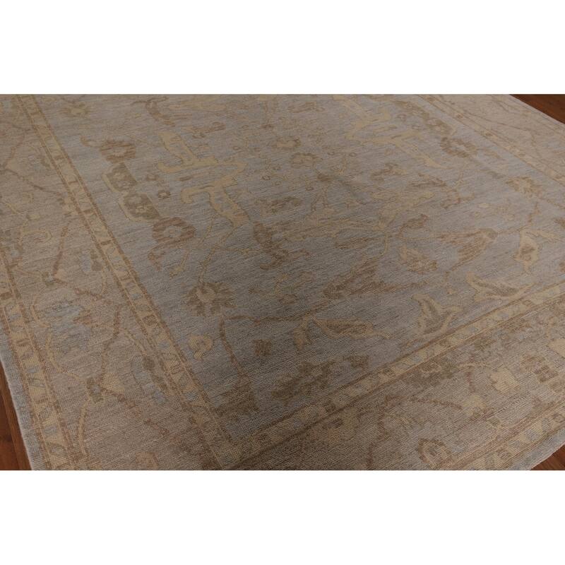 Vegetable Dye Oushak Area Rug Handmade Wool Carpet - 8'2" x 9'7"