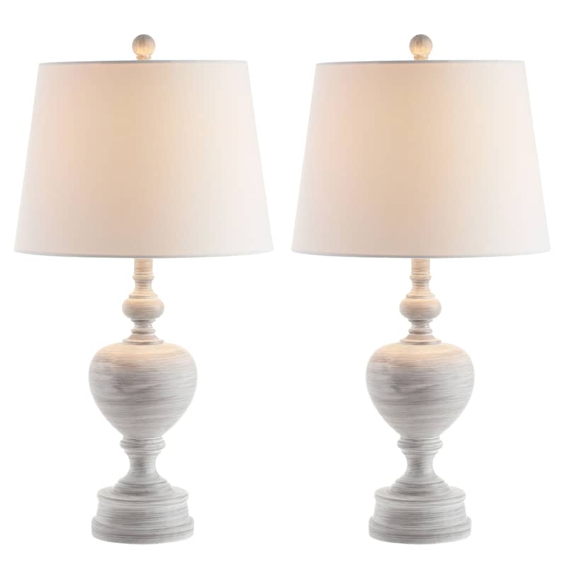 SAFAVIEH Lighting Janely 27-inch White LED Table Lamp (Set of 2) - 14"x14"x27" - 14Wx14Dx27H
