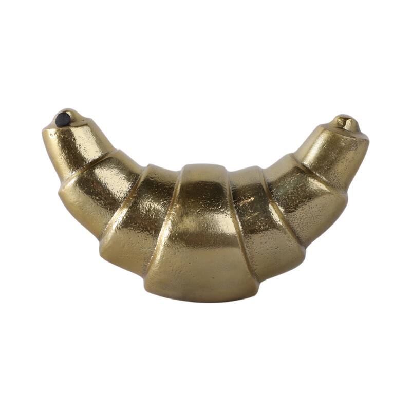 Metal Aluminum Croissant Decorative Object Modern Accent - 3" Gold - 6.75" x 4" x 3"
