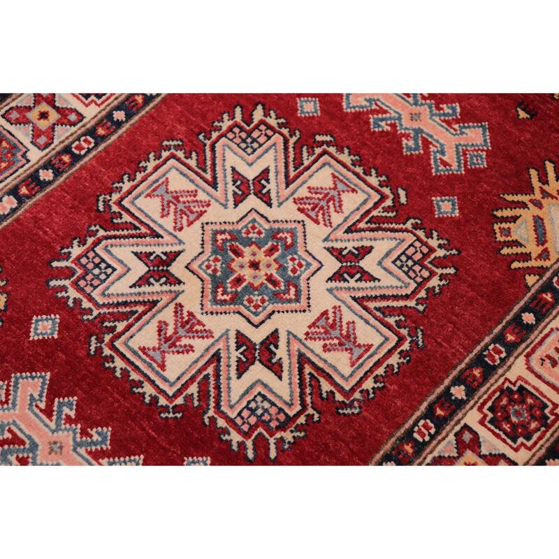 Tribal Super Kazak Nala Red/Beige Hand Knotted Wool Runner - 2'9'' x 9'8''