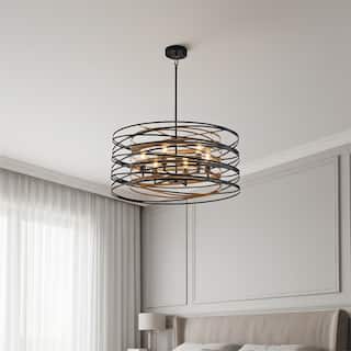 24" Modern Farmhouse Metal Cage Chandelier