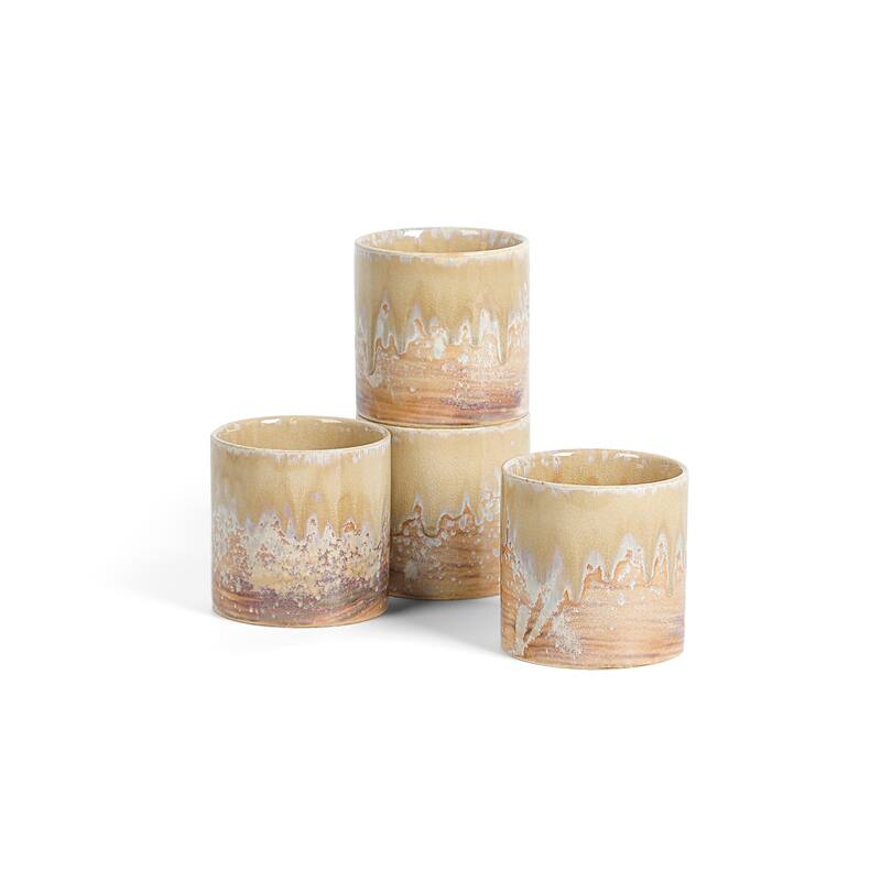 LEMIEUX ET CIE Hanami 4-Piece Stoneware Cup Set - Beige