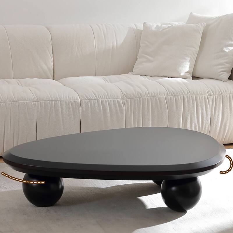 51" Modern Wood Coffee Table with 3 ball legs