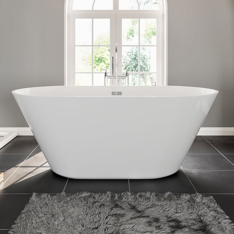 Eviva Aries 67" Glossy White Acrylic Freestanding Bathtub