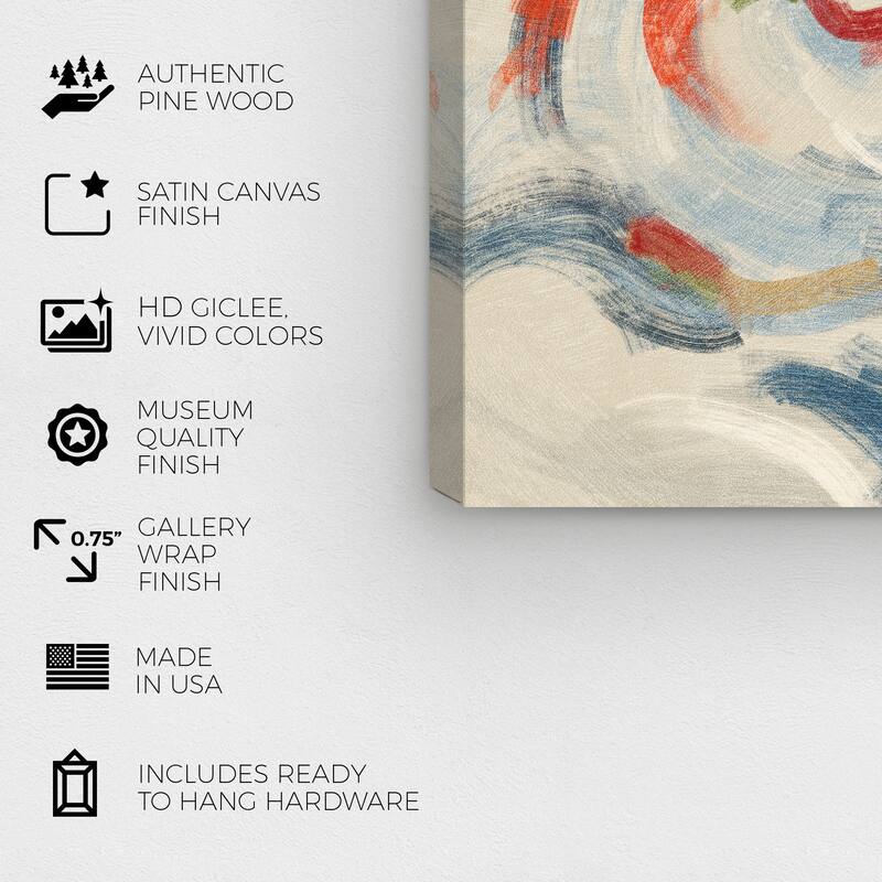 Wynwood Studio Canvas Animals Colorful Flowing Pond White and Cream White Nautical & Coastal Wall Art Canvas Print