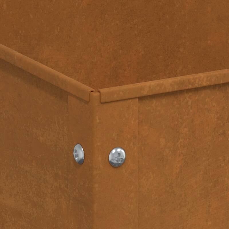 vidaXL Garden Planter Weathering steel brown Large Decorative Inlays - 15.9 x 39.6 x 35.4 in