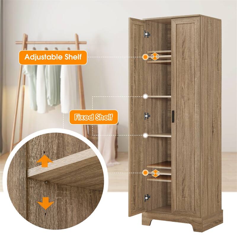 Storage Cabinet with Two Doors for Bathroom,Office,Adjustable Shelf
