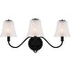 preview thumbnail 1 of 5, McKinney 3-Light Matte Black Bath Light