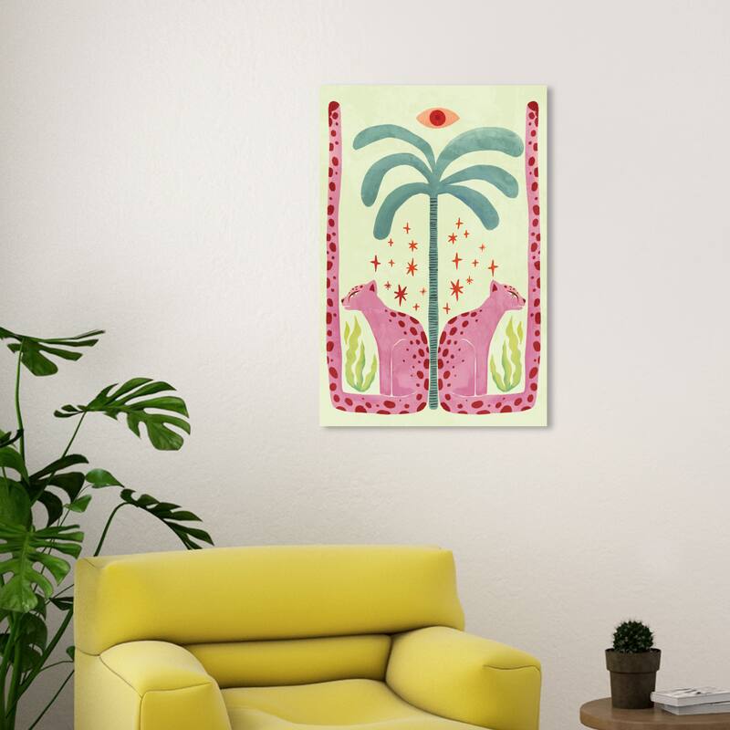 Wynwood Studio Canvas Animals Magical Cats Green and Modern & Contemporary Wall Art Canvas Print - 30 x 20