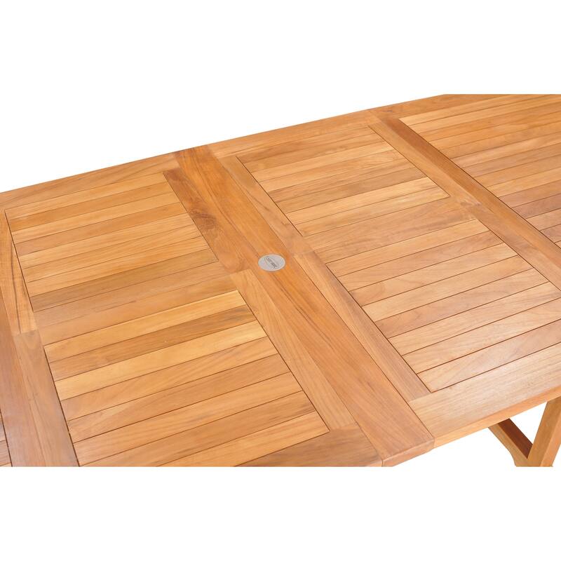 Chic Teak 11 Piece Teak Wood West Palm Table/Chair Set With Cushions