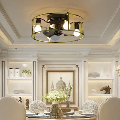 Flush Mount Ceiling Fans with Lights and Remote Control