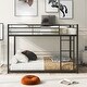 preview thumbnail 17 of 18, Merax Twin / Full Metal Low Bunk Bed with Ladder