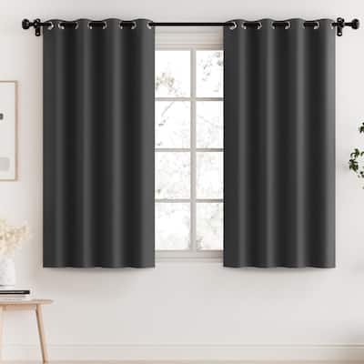100% Blackout Curtains for Bedroom Thermal Insulated Blackout Curtains 45 inch Length Full Light Blocking Window Drapes