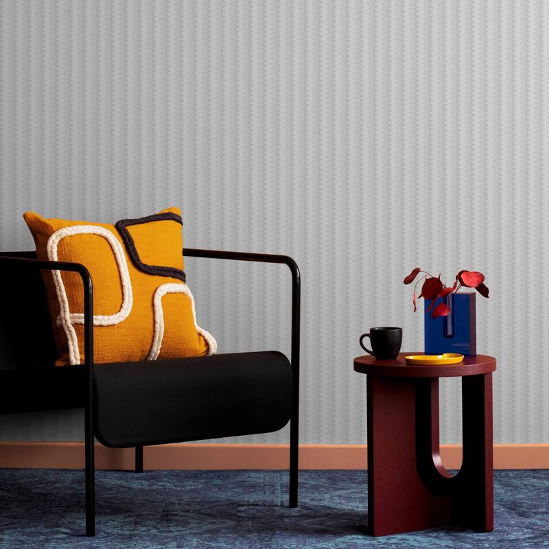 Chevron Basket Weave Timeless Quilted Feel Jute Design Wallpaper