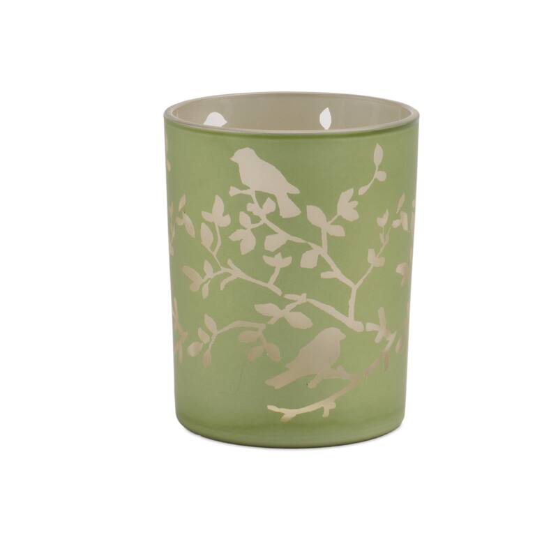 Frosted Floral Bird Candle Holder (Set of 2)