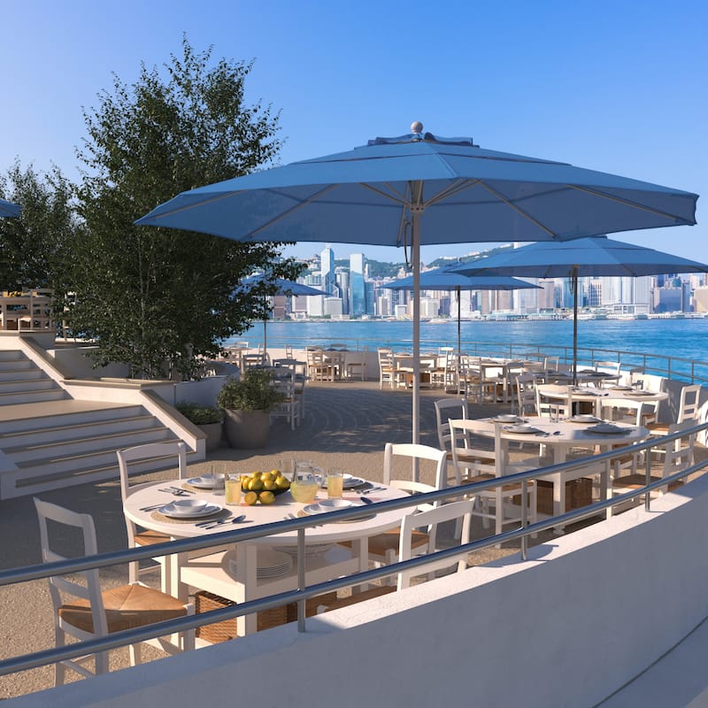 California Umbrella 11' Venture Series Patio Umbrella,White Aluminum Pole Fiberglass Ribs Pulley Lift Olefin