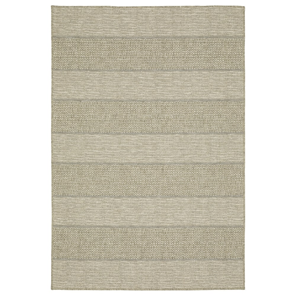 Vista Home Tangelo Broad Stripe Tan/Beige Ultimate Performance Area Rug.