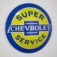 preview thumbnail 7 of 6, American Art Decor Licensed Chevy Super Service Hanging Metal Sign