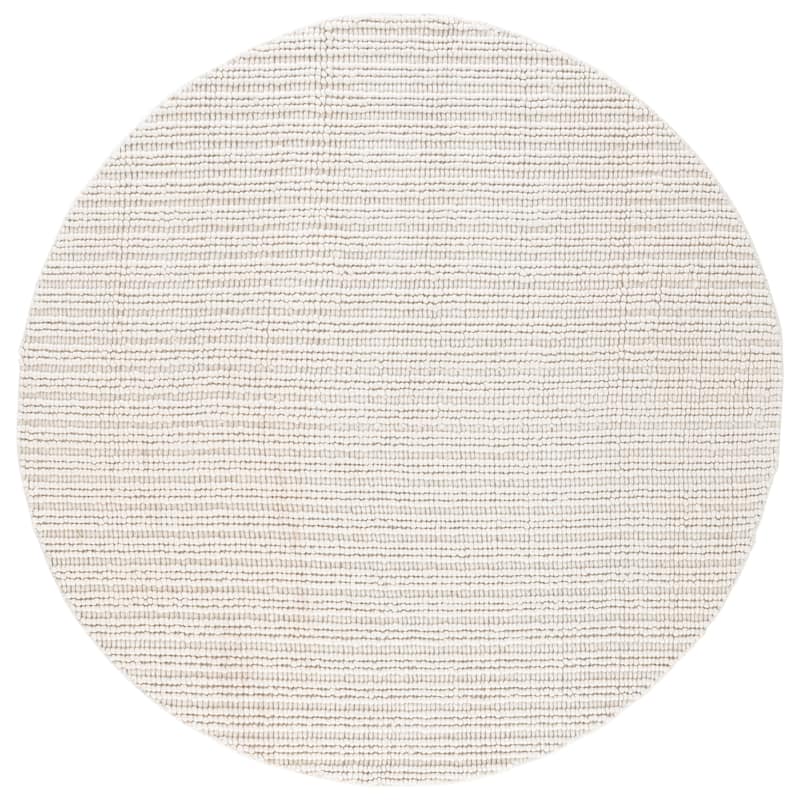 SAFAVIEH Handmade Natural Fiber Couture Mattie Wool Rug - 6' Round - Ivory