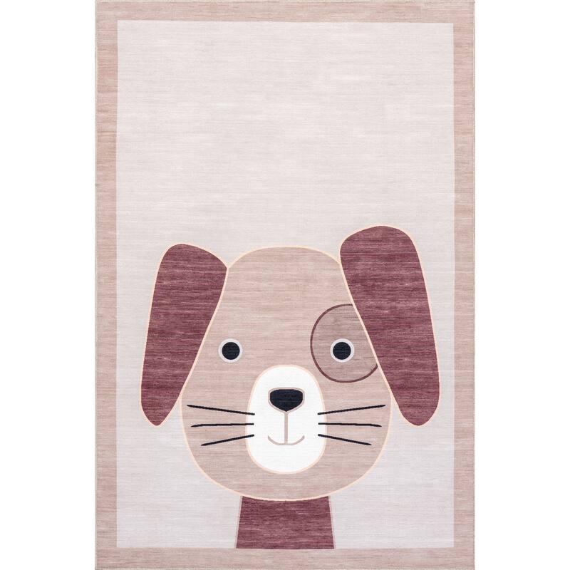Nuloom Rizzo SpinClean Puppy Kids Machine Washable Area Rug