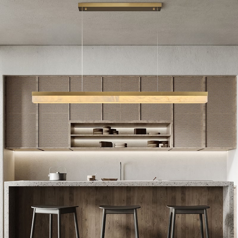 KAYLA Alabaster Pendant Light 1200 - 1800 Matte Black/Gold