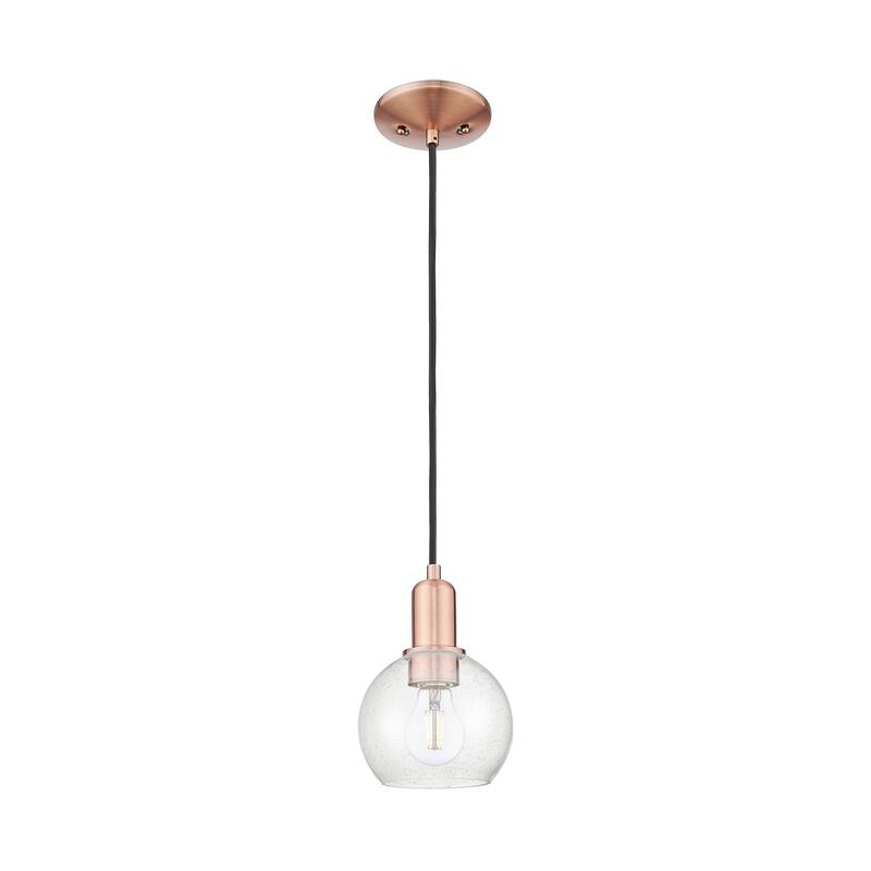 Innovations Lighting Endless Possibilities Arcadia - Athens - 1 Light 6" Cord Hung Mini Pendant - Antique Copper/Seedy