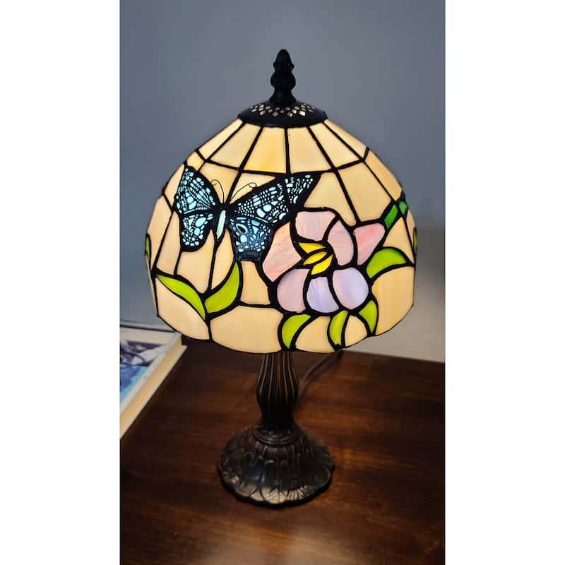 Tiffany Style Butterfly Table Lamp 15" AM210TL08B Amora Lighting