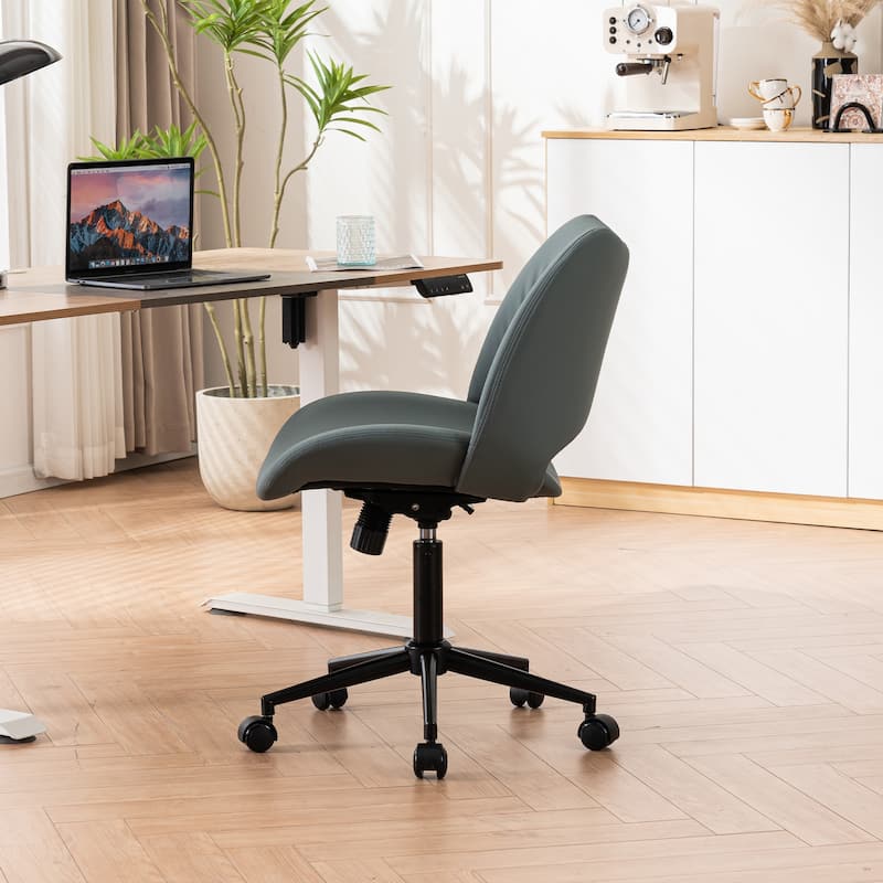 Swivel Armless Ergonomic Office Chair with Wheels