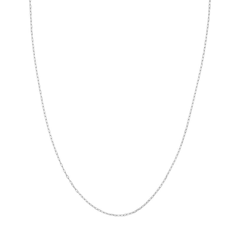Curata 14k White Gold 1.1mm Diamond Cut Forzentina Chain Necklace (Spring Ring)