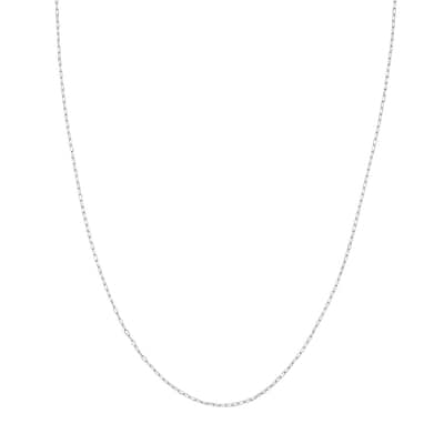 Curata 14k White Gold 1.1mm Diamond Cut Forzentina Chain Necklace (Spring Ring)