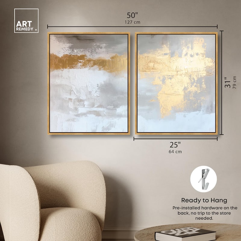 Golden Glaze I Canvas Set of 2 by Art Remedy