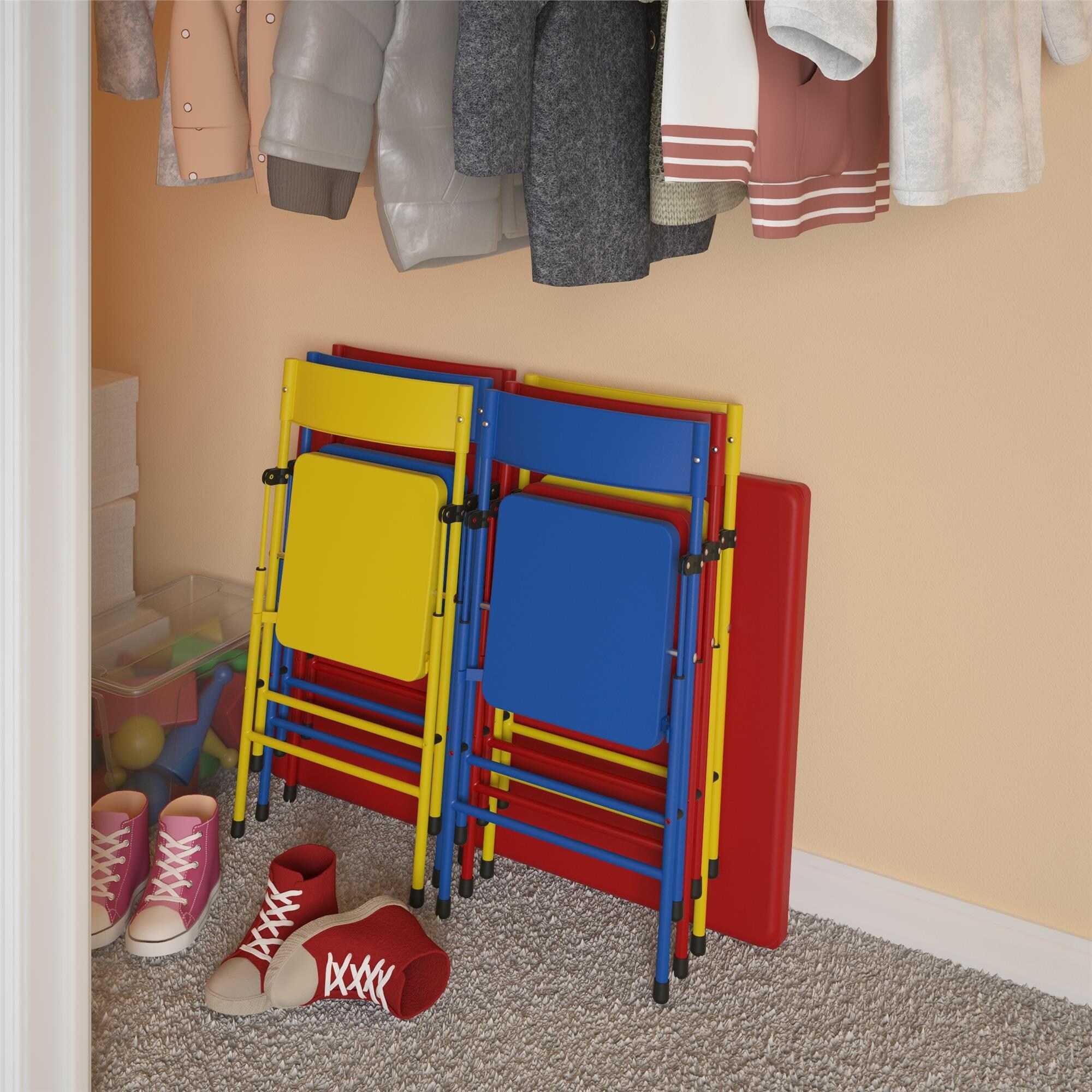 Safety 1st safety first 7 piece children's juvenile set with pinch free folding chairs and screw in leg table outlet