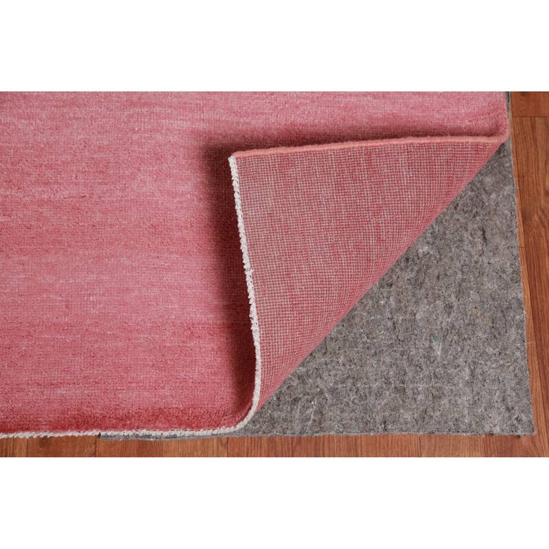 Hand Knotted Oriental 100% Wool Carpet Modern Solid Coral Gabbeh Area Rug - 12' 8'' X 9' 2''