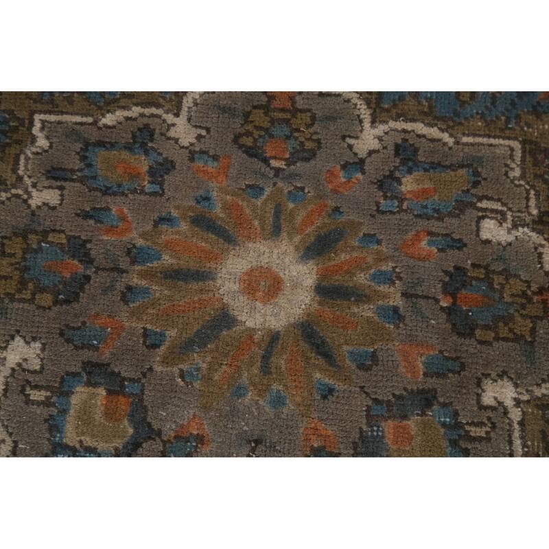 Gray Tabriz Persian Vintage Area Rug Handmade Wool Carpet - 9'10"x 13'1"