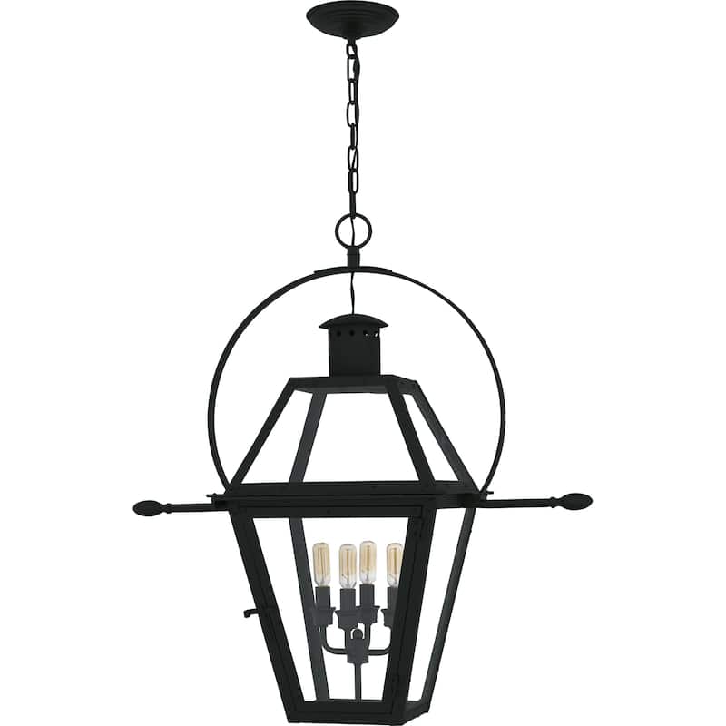 Rue De Royal 4-Light Earth Black Outdoor Hanging Lantern