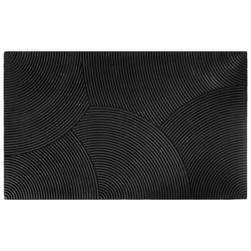 Reversible 30"x 18" Black Door Mat Indoor/Outdoor - 30 L x 18 W x 3/8 H - Black