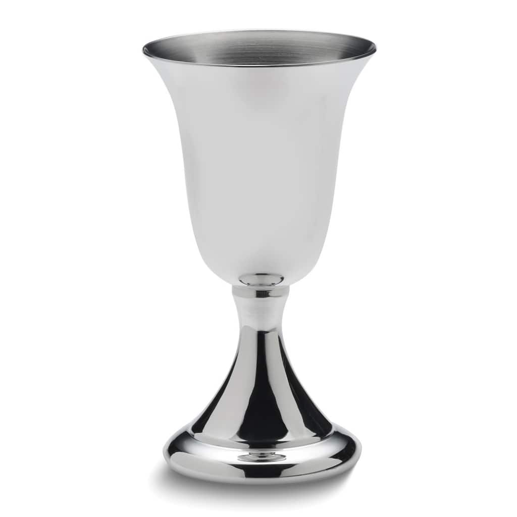 Curata Empire Polished Pewter 8 Ounce Water Goblet