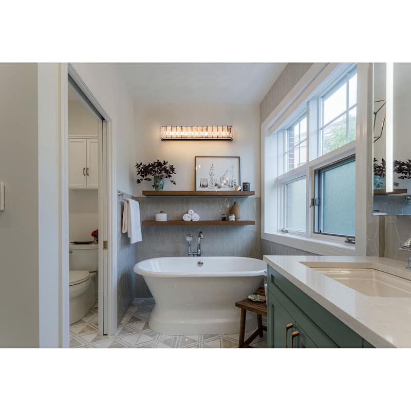 Modern Linear LED Wall Sconce with White Cloud Glass - W24.8" × D4.3" × H4.7"