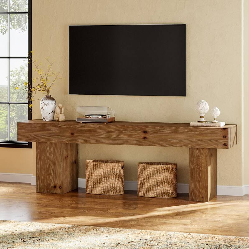 Solid Wood Television Stand for 55/60/65/75 Inch TVs, TV Entertainment Center Media Console Table for Living Room Bedroom