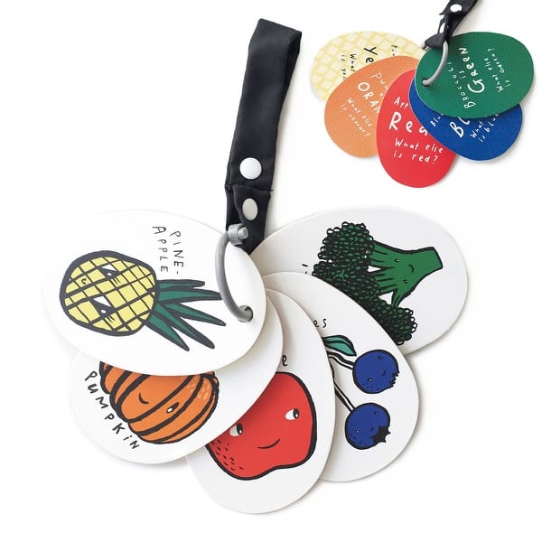 slide 2 of 5, Wee Gallery Stroller Cards - I See at the Market - Red