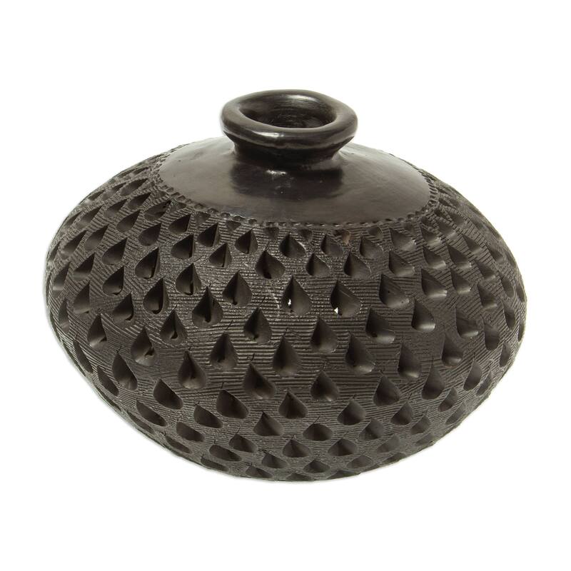 Novica Handmade Bartolo Black Decorative Ceramic Vase