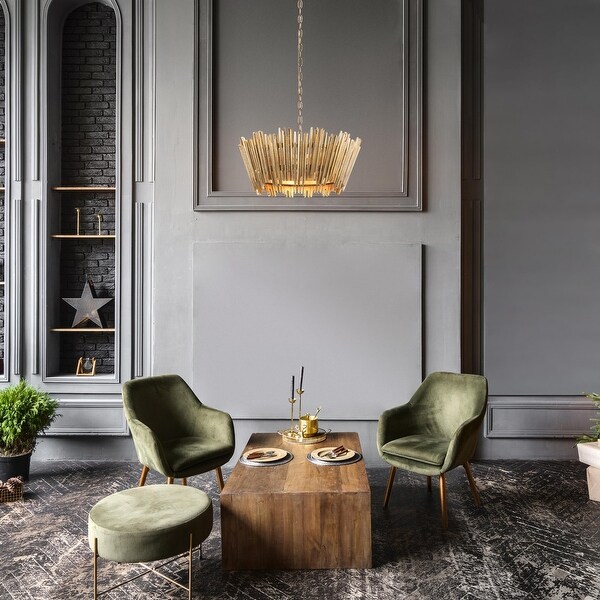 Mid Century Modern Glam Chandelier Gold