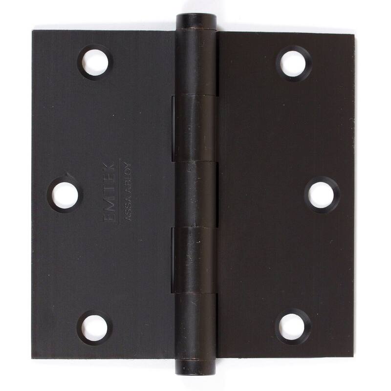 Emtek 3.5" x 3.5" Solid Brass Square Corner Plain Bearing Mortise